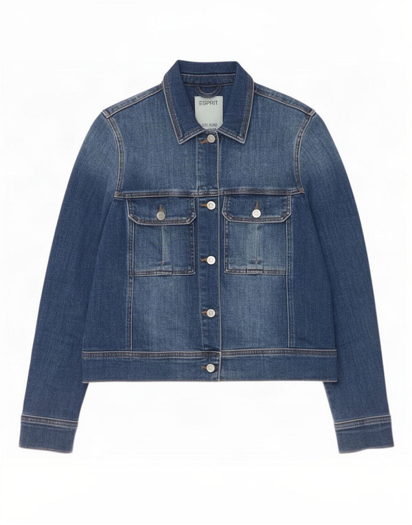 Esprit Veste en jean pour femme UK 12 Bleu moyen Coton