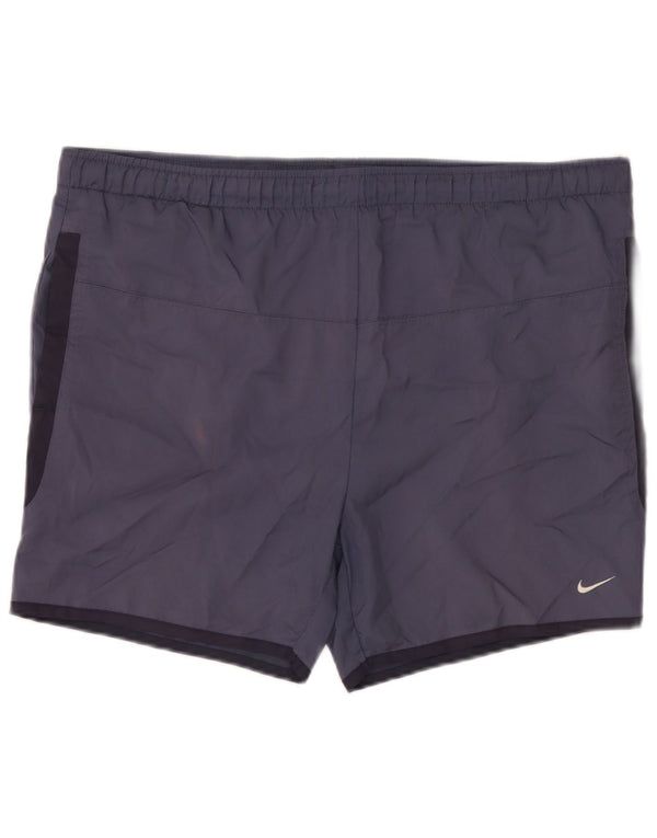 Nike Badeshorts til mænd UK 39/41 Medium Navy Blue Colourblock Polyester