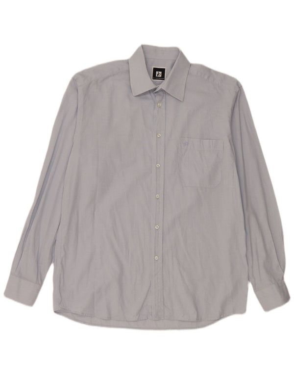 Roccobarocco Mens Shirt Size 41 16 Large Blue Cotton