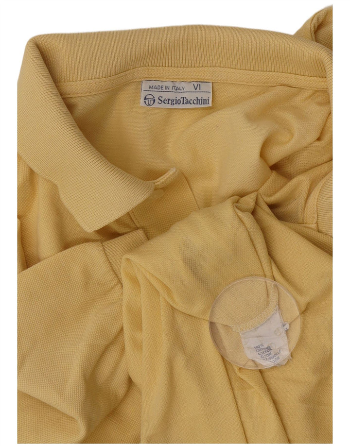 Sergio Tacchini Mens Polo Shirt Large Yellow Cotton