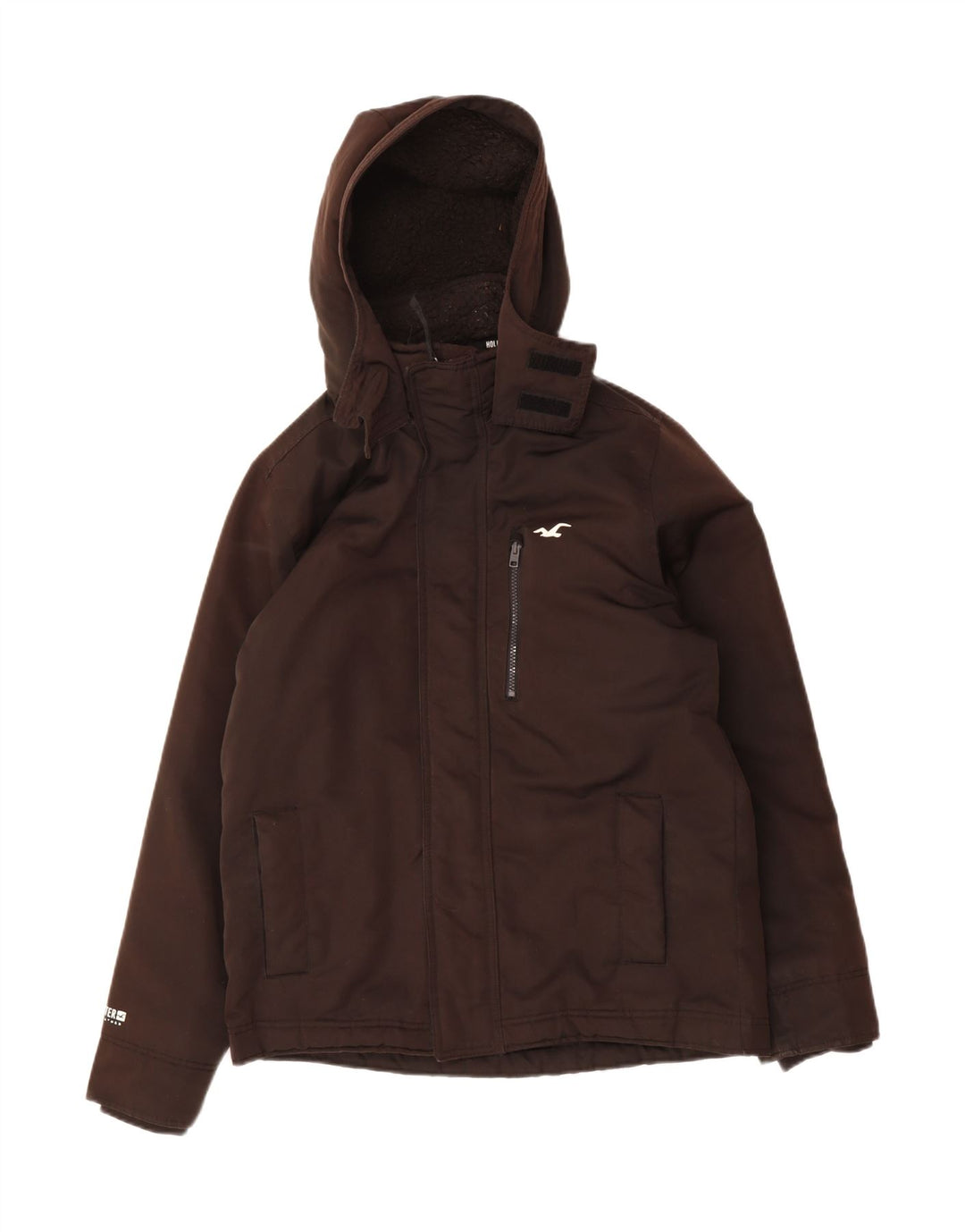 HOLLISTER Mens Hooded Windbreaker Jacket UK 38 Medium Brown Polyester Vintage Hollister and Second-Hand Hollister from Messina Hembry 