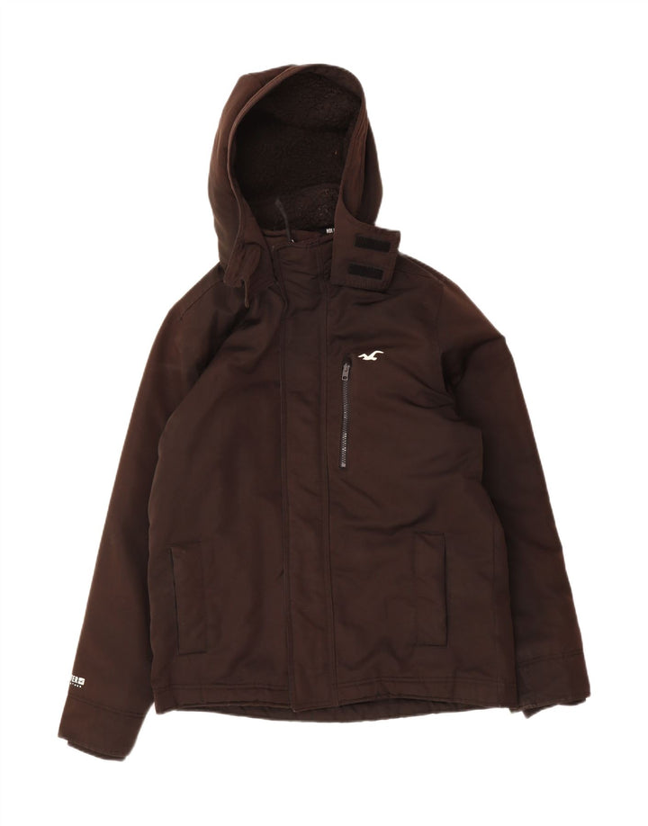 HOLLISTER Mens Hooded Windbreaker Jacket UK 38 Medium Brown Polyester Vintage Hollister and Second-Hand Hollister from Messina Hembry 