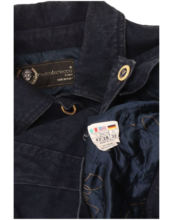 Giacca Jeans Donna Roccobarocco IT 42 Medio Blu Navy Cotone