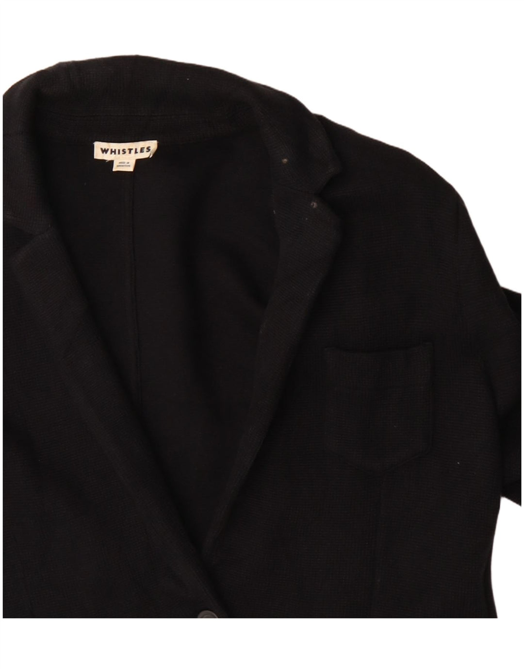 Whistles Womens 2 Button Blazer Jacket UK 16 Large  Black Cotton