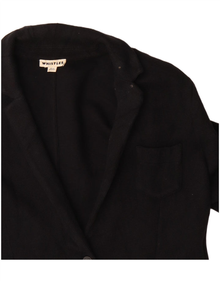 Whistles Womens 2 Button Blazer Jacket UK 16 Large  Black Cotton