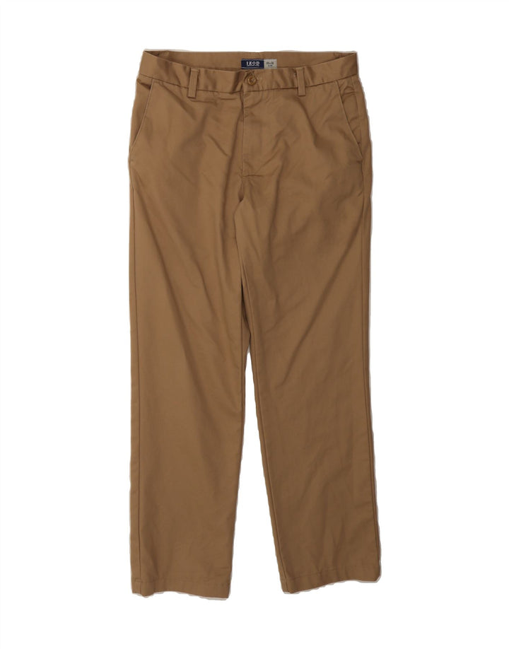 IZOD Mens Slim Chino Trousers W30 L30 Brown Cotton Vintage Izod and Second-Hand Izod from Messina Hembry 