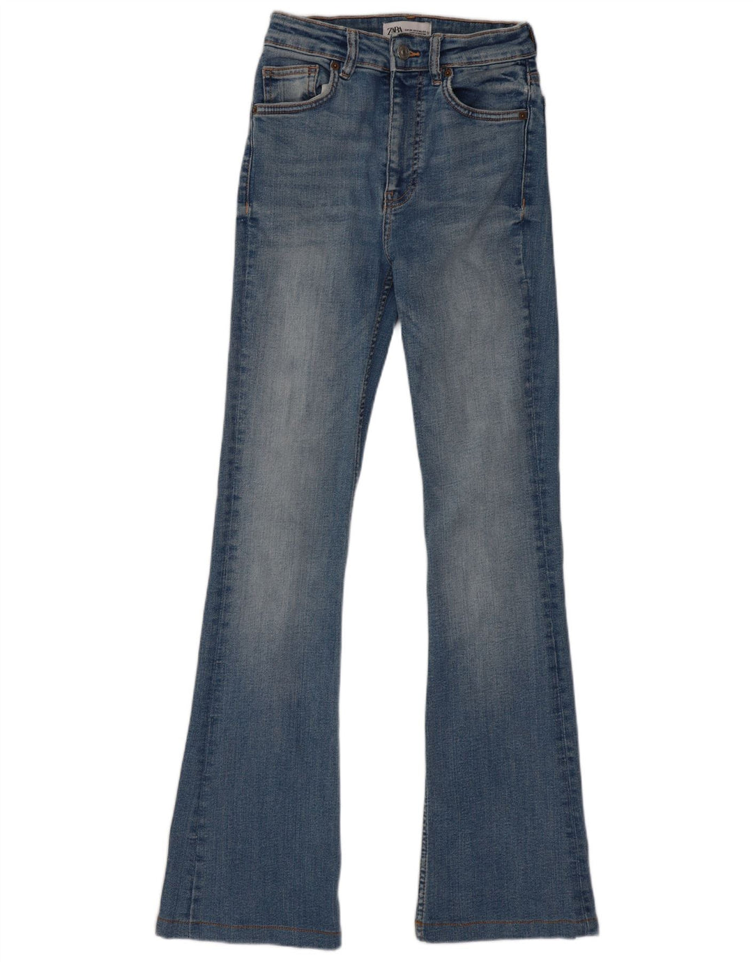 Zara Dame Flared Jeans EU 34 2XS W24 L30 Blå