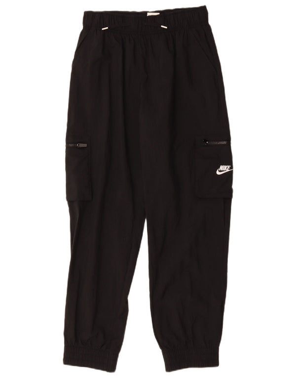 Nike Girls Cargo Tracksuit Trousers Joggers 13-14 Years XL Black Polyester