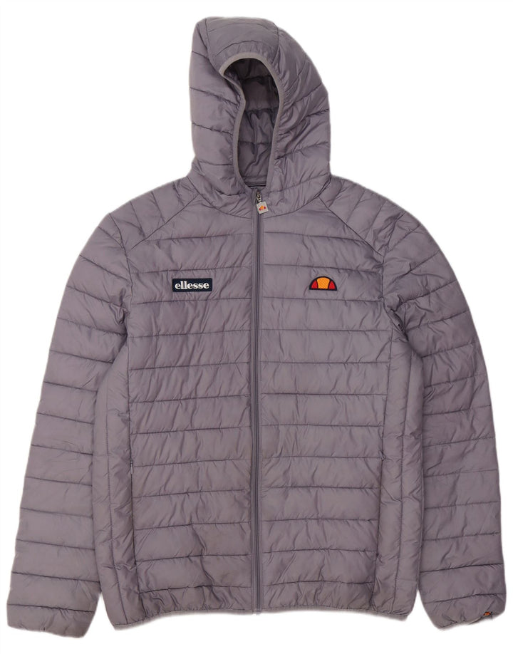 Chaqueta acolchada con capucha para hombre Ellesse UK 40 Poliéster gris grande