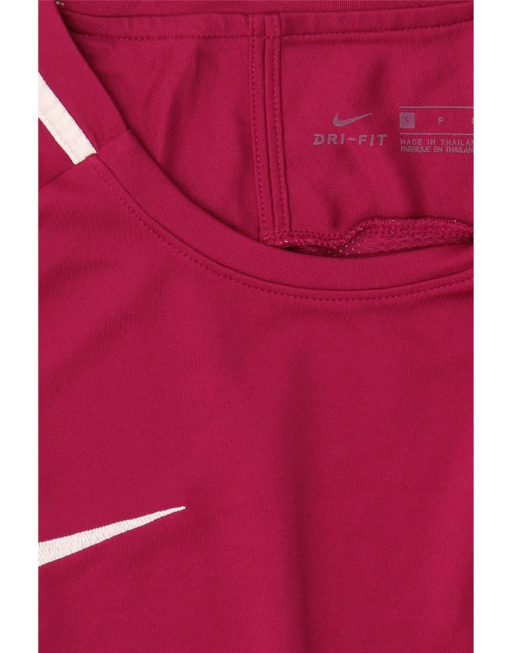 NIKE Mens Dri Fit T-Shirt Top Small Burgundy Colourblock Polyester Vintage Nike and Second-Hand Nike from Messina Hembry 