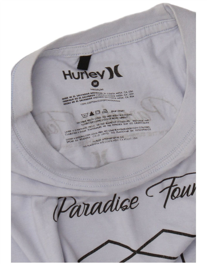 HURLEY Herre grafisk T-shirt Top Medium Blue Bomuld