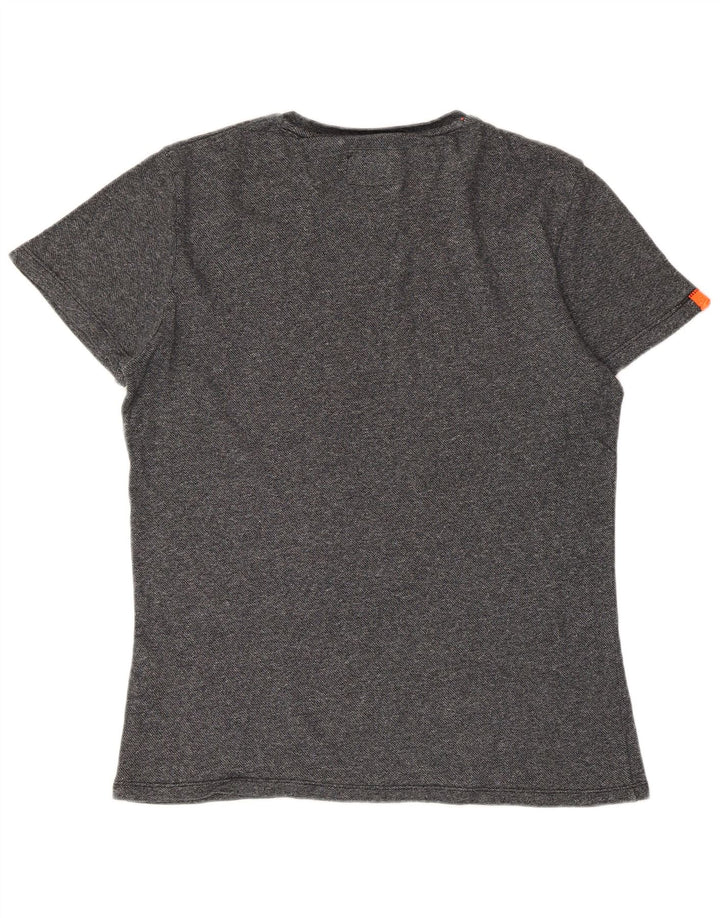 SUPERDRY Mens T-Shirt Top Large Grey Cotton