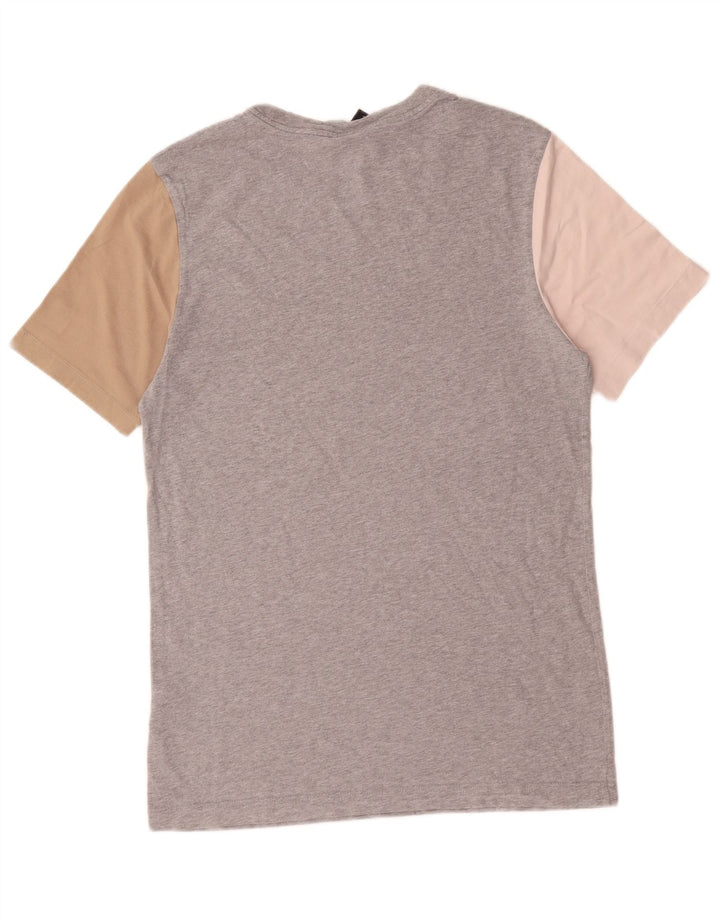 Nike Mens Standard Fit T-Shirt Top Medium Grey Colourblock Cotton