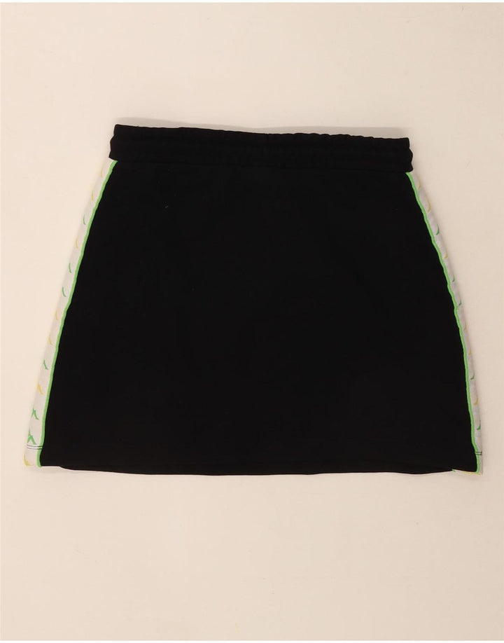 Kappa Womens Graphic Skirt UK 14 Medium Black Colourblock Cotton