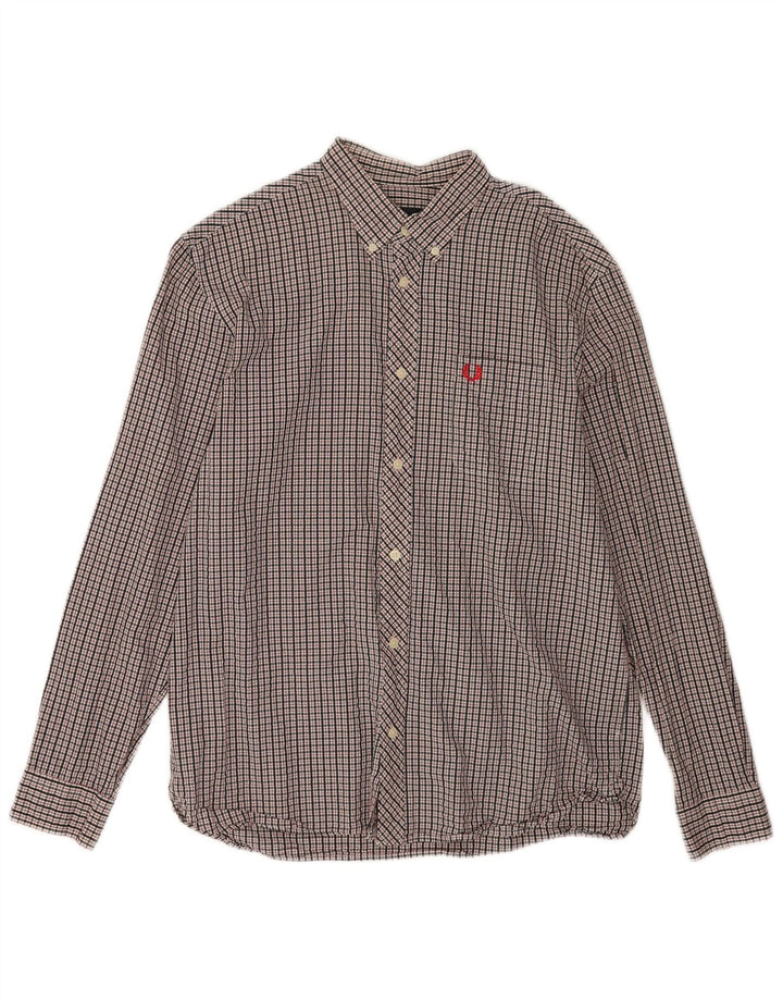 Camicia Fred Perry Uomo Large in cotone a quadri multicolore