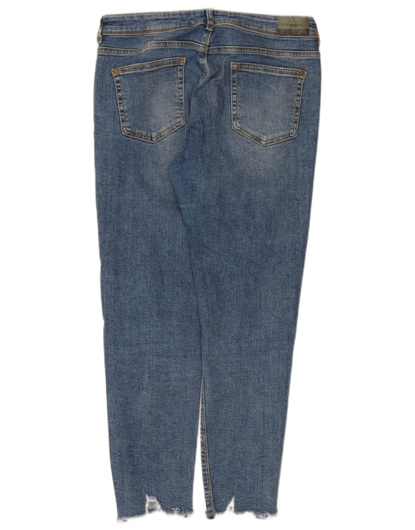 Blugi skinny tăiați de damă Zara EU 40 Medium L30 L26 Albastru