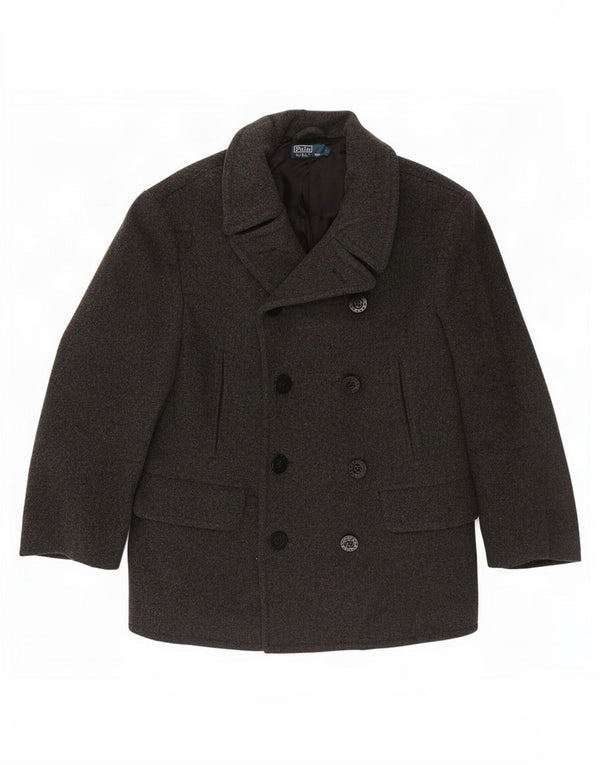 Polo Ralph Lauren Mens Pea Coat UK 40 Large Grey Wool