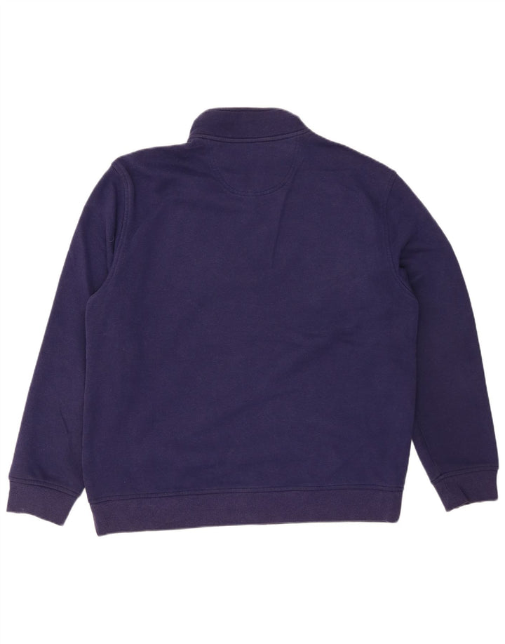 ADVANTAGE Mens Zip Neck Sweatshirt Jumper Large Navy Blue Polyester