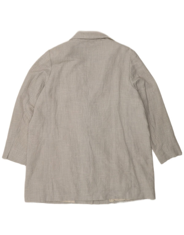 Marks & Spencer Abrigo cruzado para mujer UK 20 2XL Poliéster a cuadros azules