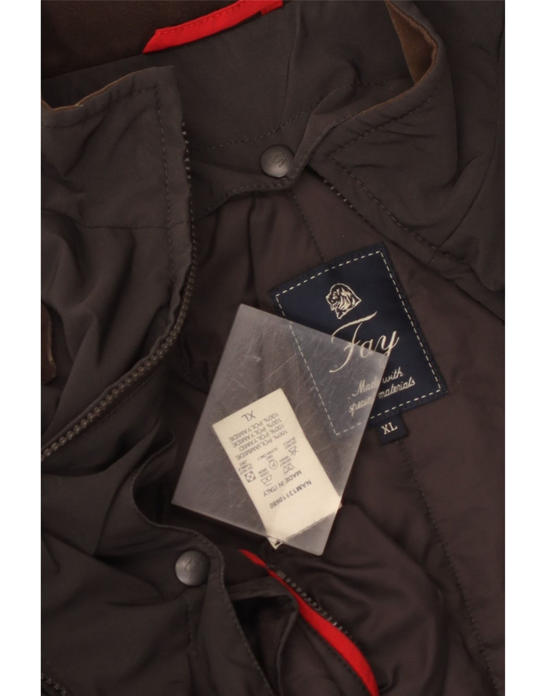 Fay Mens Windbreaker Jacket UK 42 XL Grey Polyamide
