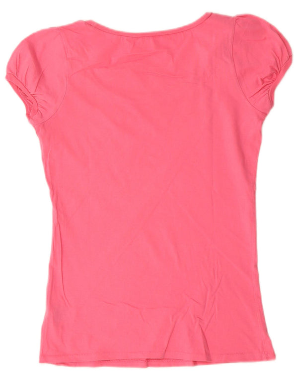 Ralph Lauren Dame Grafisk T-Shirt Top UK 10 Small Pink Bomuld
