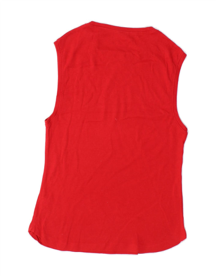 FILA Womens Vest Top UK 12 Medium Red Cotton Vintage Fila and Second-Hand Fila from Messina Hembry 