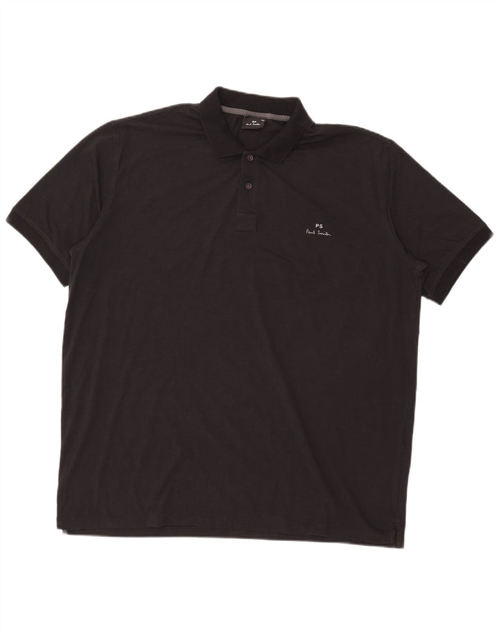 Paul Smith Mens Polo Shirt 2XL Black Cotton
