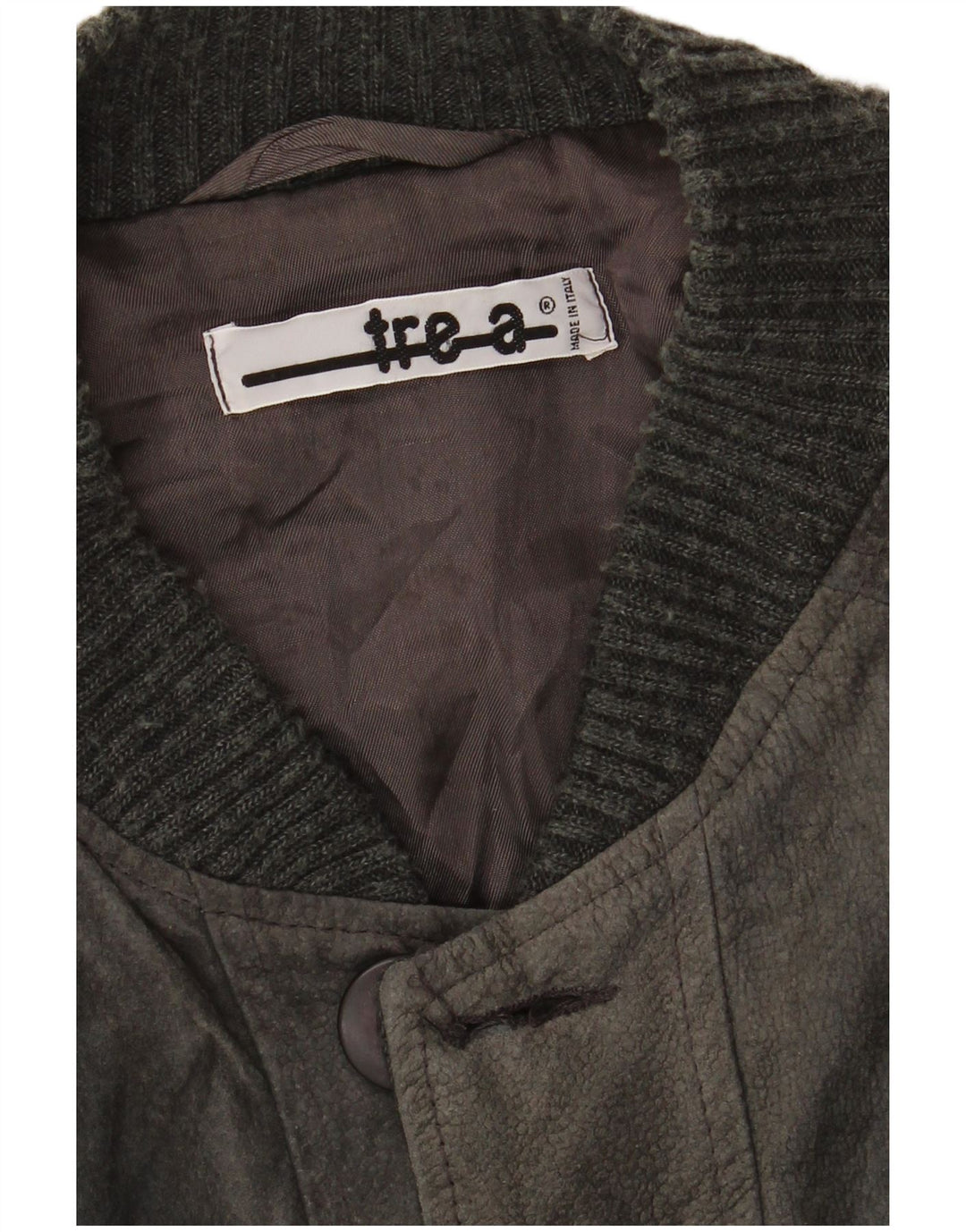 Vintage Mens Bomber Jacket Large Grey Geometric