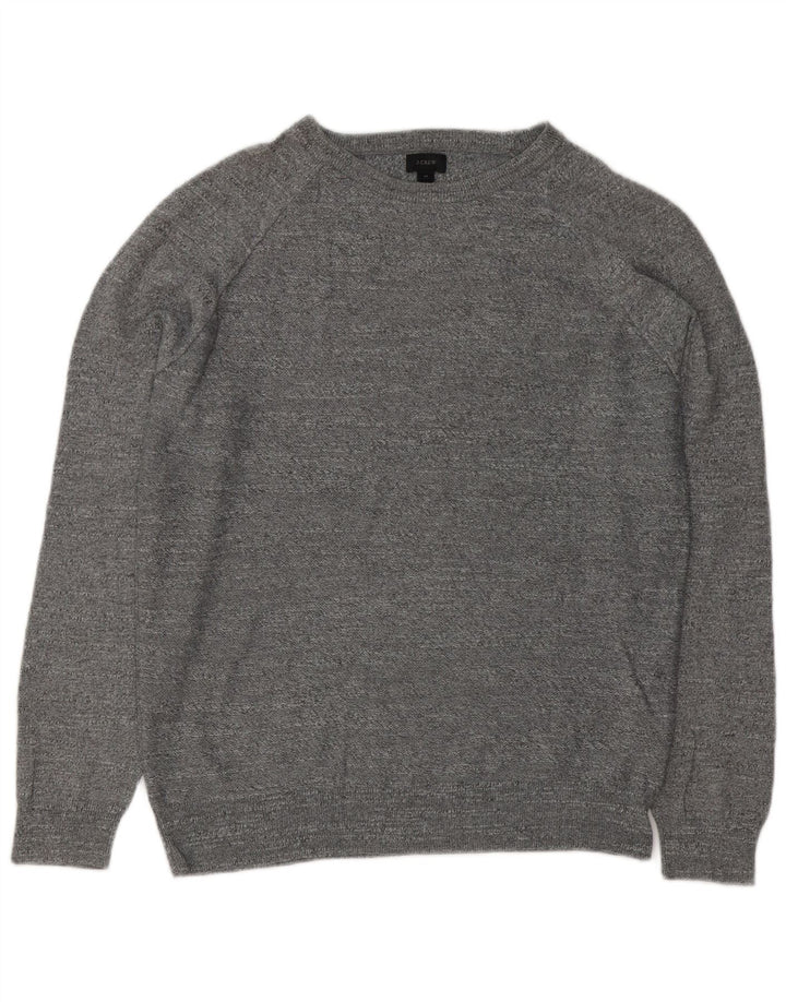 J. Crew Herre trøjetrøje med rund hals, mellemgrå flækket bomuld