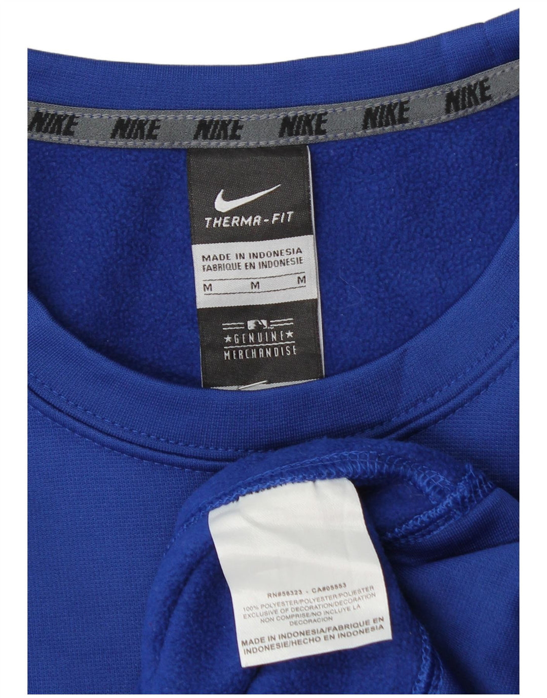 Felpa grafica Nike Therma-Fit da uomo, maglione, poliestere blu medio