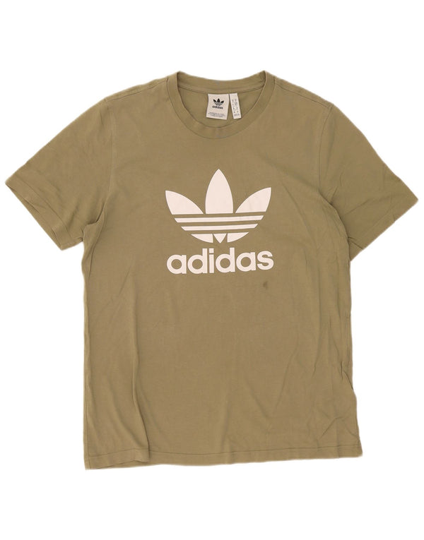 Adidas Mens Graphic T-Shirt Top Medium Khaki Cotton