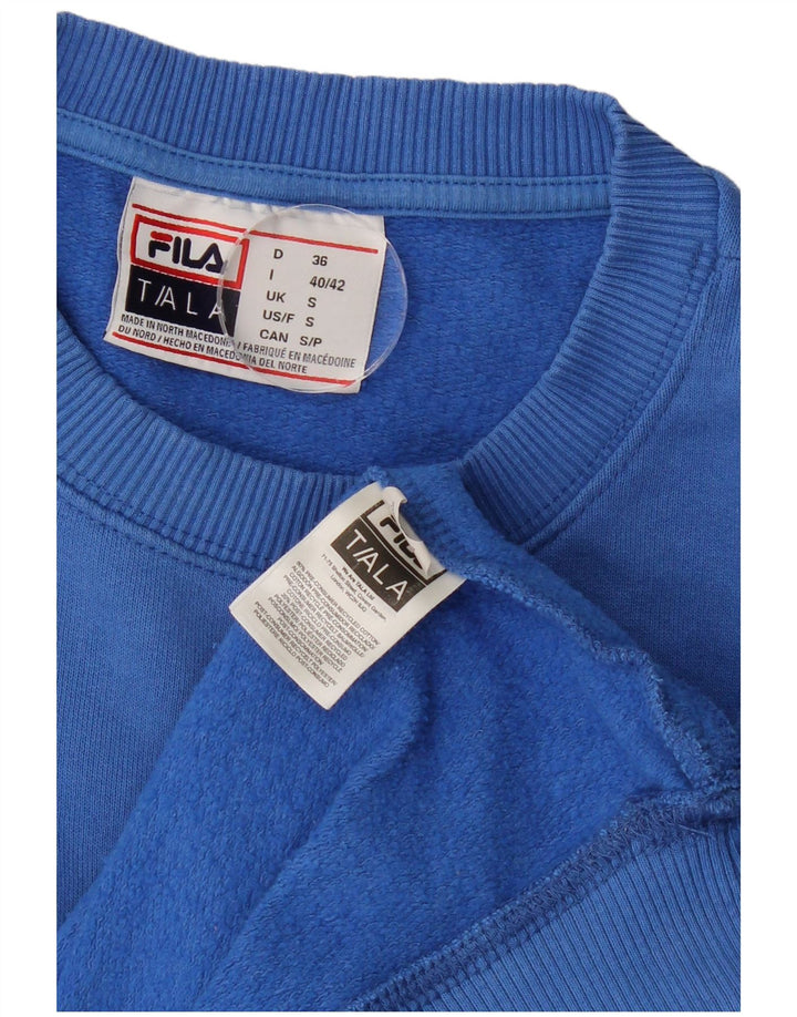 FILA Mens Graphic Sweatshirt Jumper Small Blue Cotton