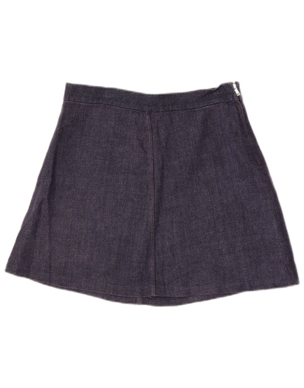 Mini saia feminina Zara médio W28 azul