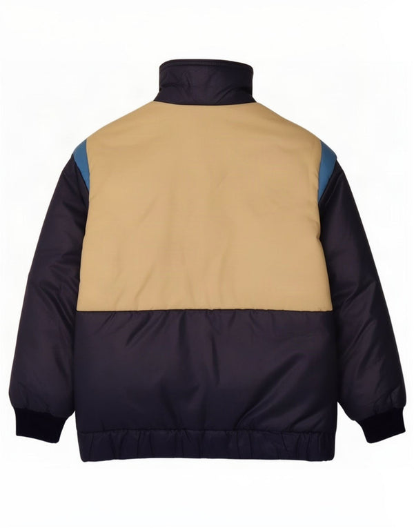 Vintage Mens Padded Jacket UK 36 Small Navy Blue Colourblock Polyamide