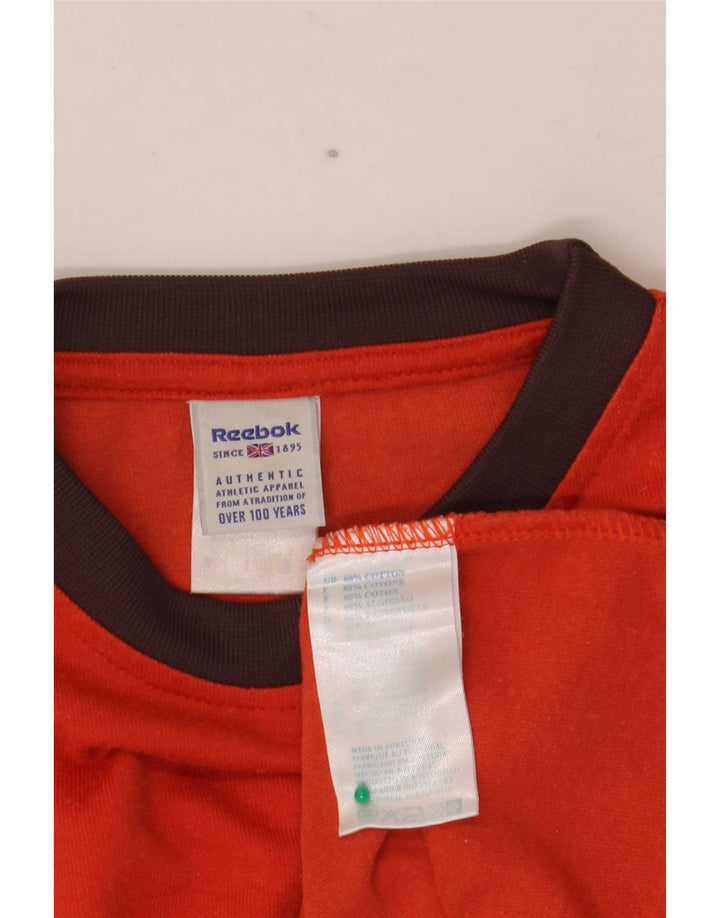 Reebok T-Shirt Homme Haut Large Orange Coton