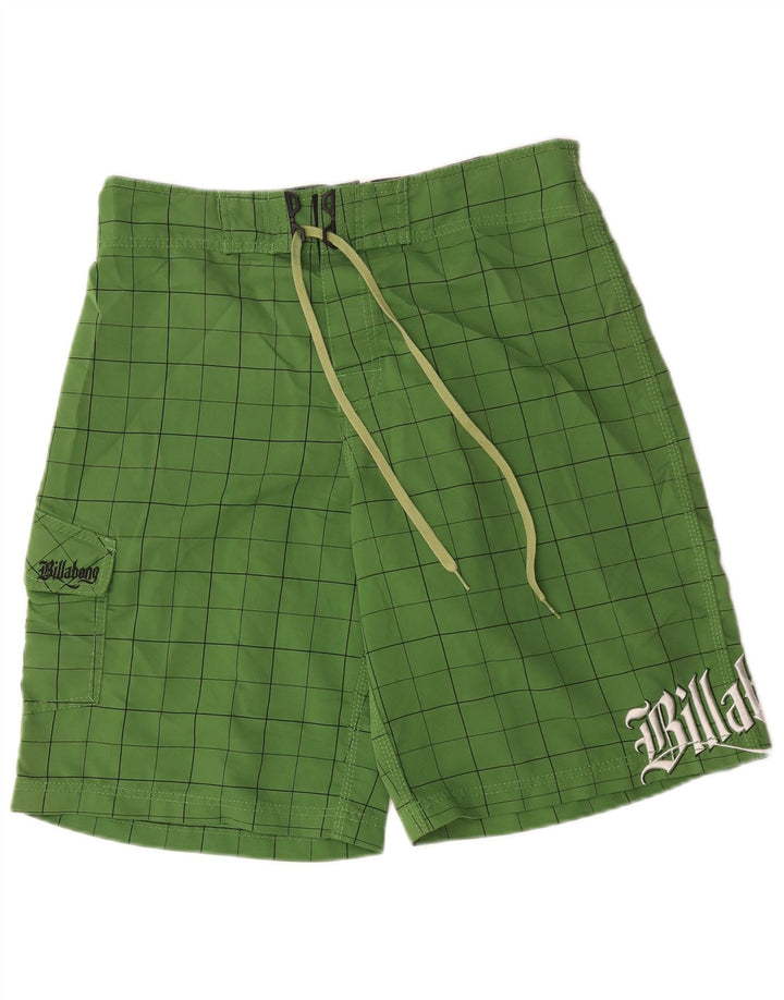 Billabong Herren Badeshorts mit Grafik, groß, grün kariert, Polyester