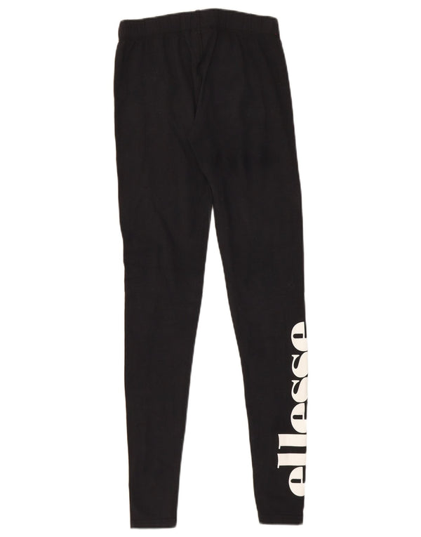 Ellesse Womens Grafiske Leggings UK 8 Small Black Bomuld