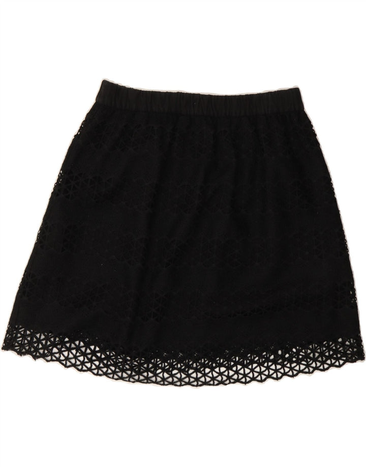 BENETTON Womens Mini Skirt Medium W28  Black Geometric Polyester Vintage Benetton and Second-Hand Benetton from Messina Hembry 