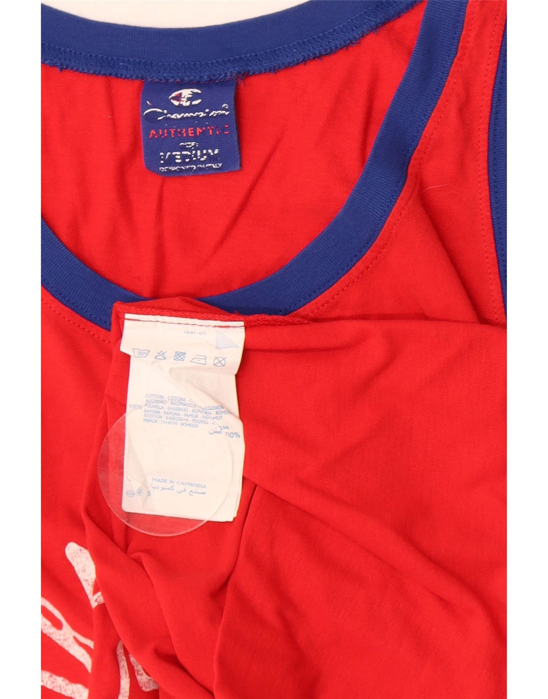 Champion Herren-Weste mit Grafik, mittelrote Baumwolle