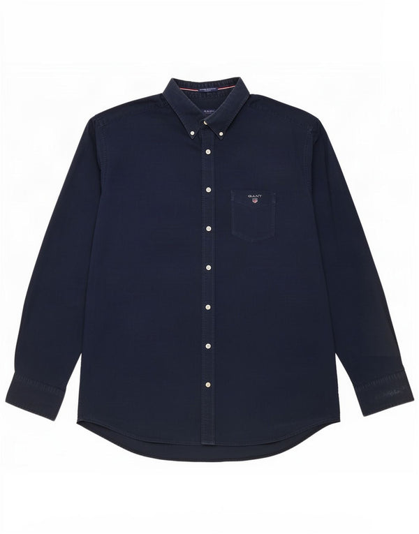 Camisa Gant Hombre Talla 43/44 17 1/2 XL Azul Marino Algodón