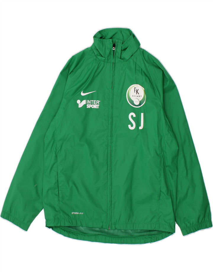 NIKE Boys Storm-Fit Graphic Rain Jacket 10-11 Years Medium  Green Nylon Vintage Nike and Second-Hand Nike from Messina Hembry 
