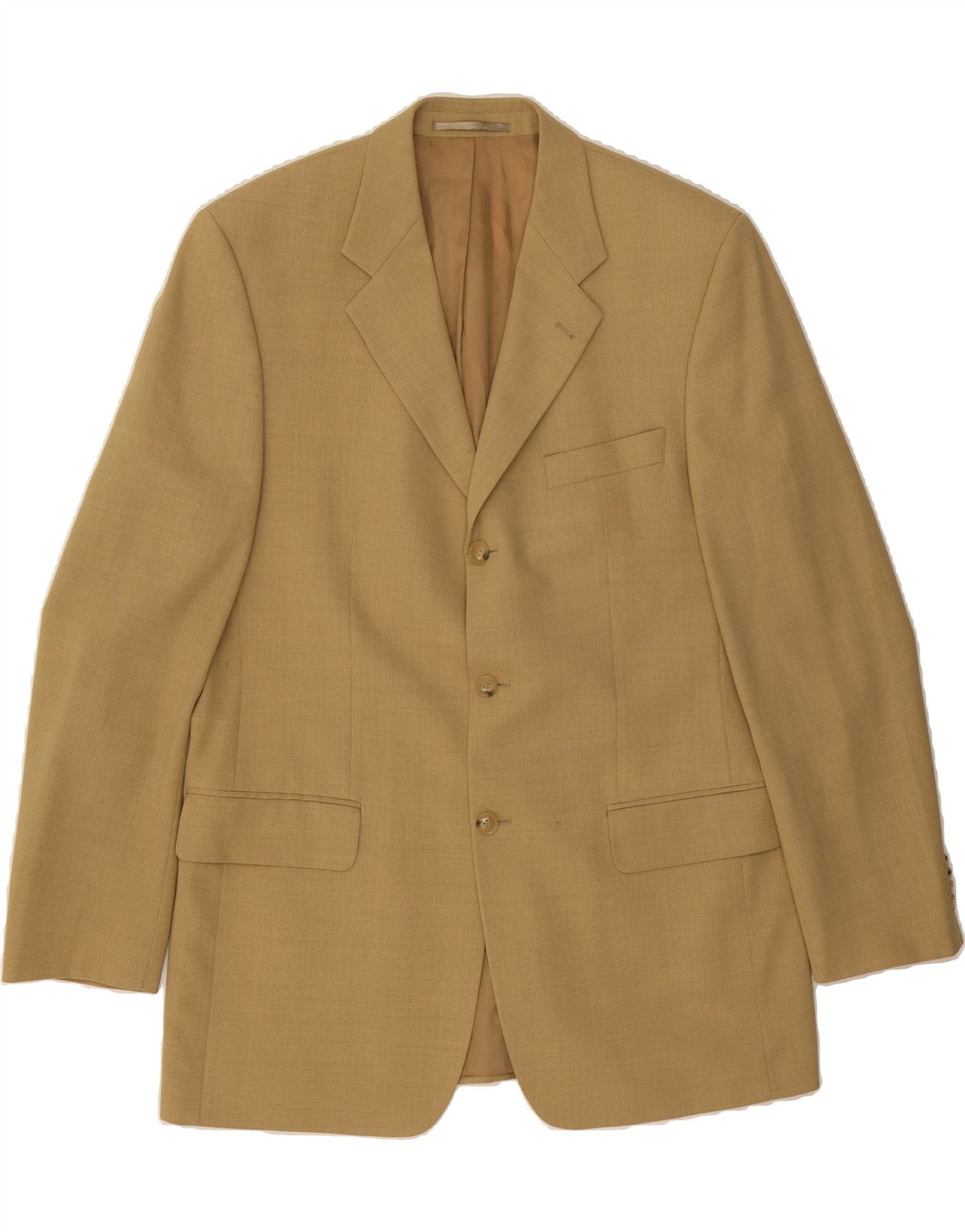 BAUMLER Mens 3 Button Blazer Jacket IT 52 XL Beige Virgin Wool Vintage Baumler and Second-Hand Baumler from Messina Hembry 