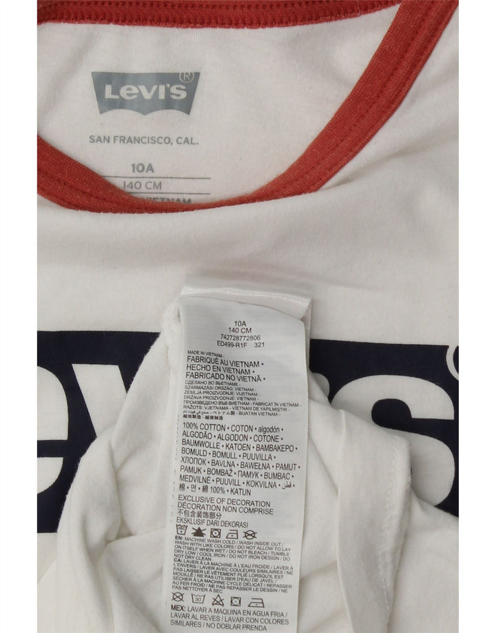 LEVI'S Boys Graphic T-Shirt Top 9-10 Years White Cotton