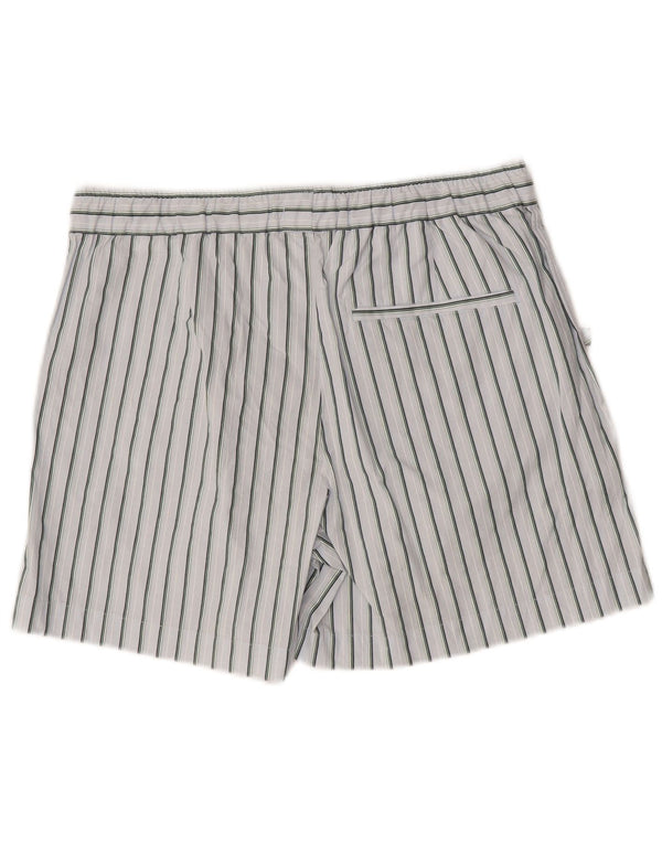 Zara Mens Chino Shorts Large W32 Blue Striped Cotton