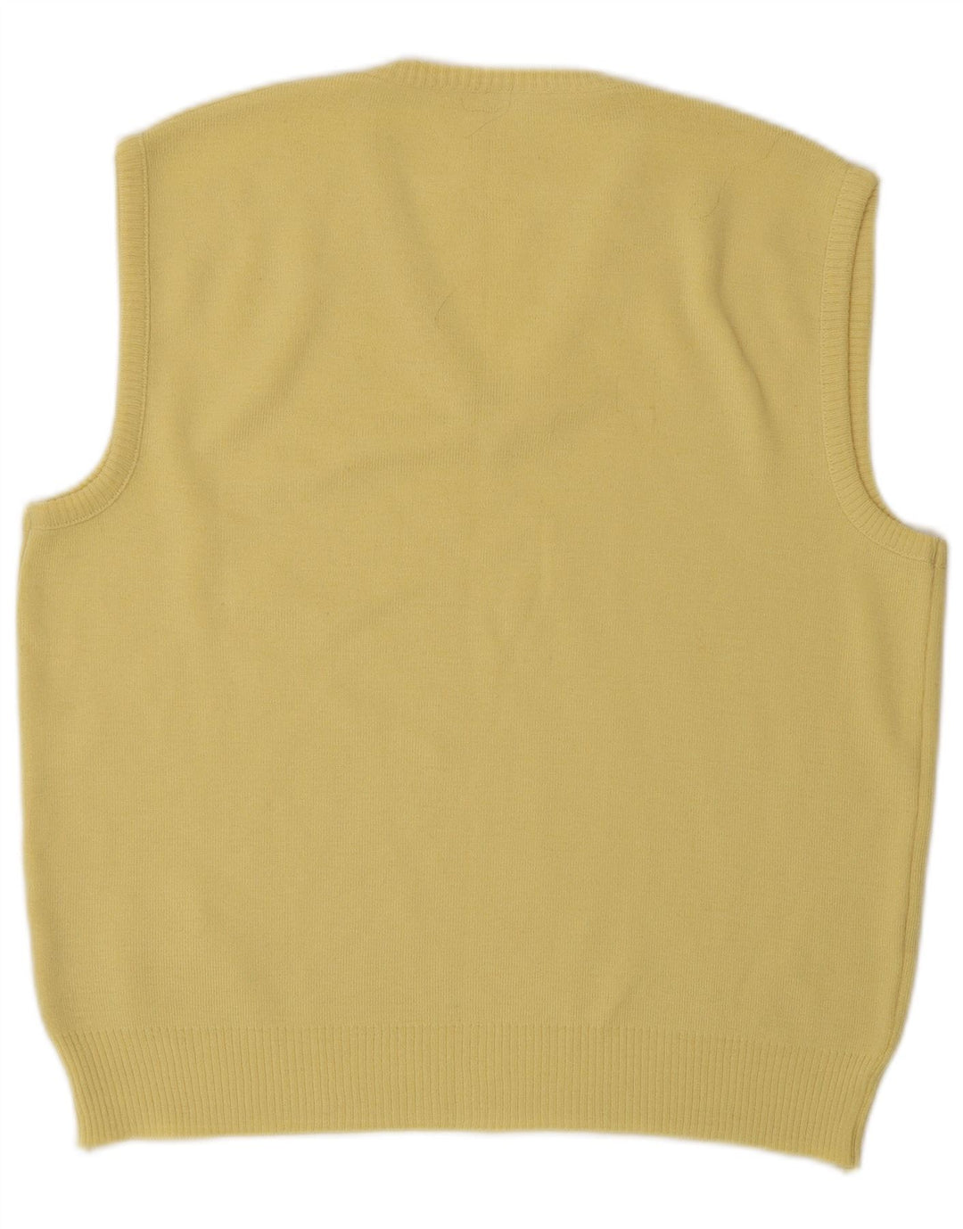 Vintage Mens Vest Tank Top Medium Yellow