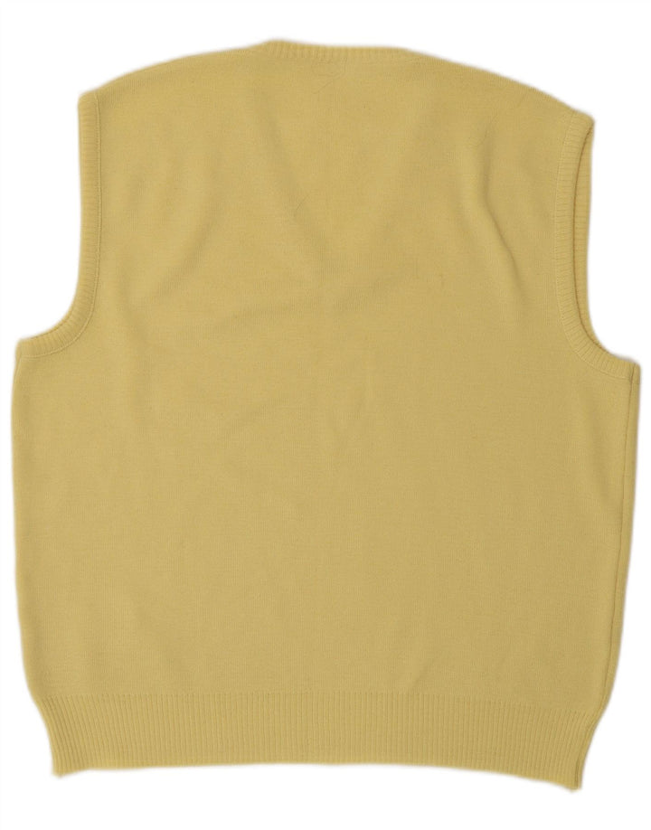Vintage Mens Vest Tank Top Medium Yellow