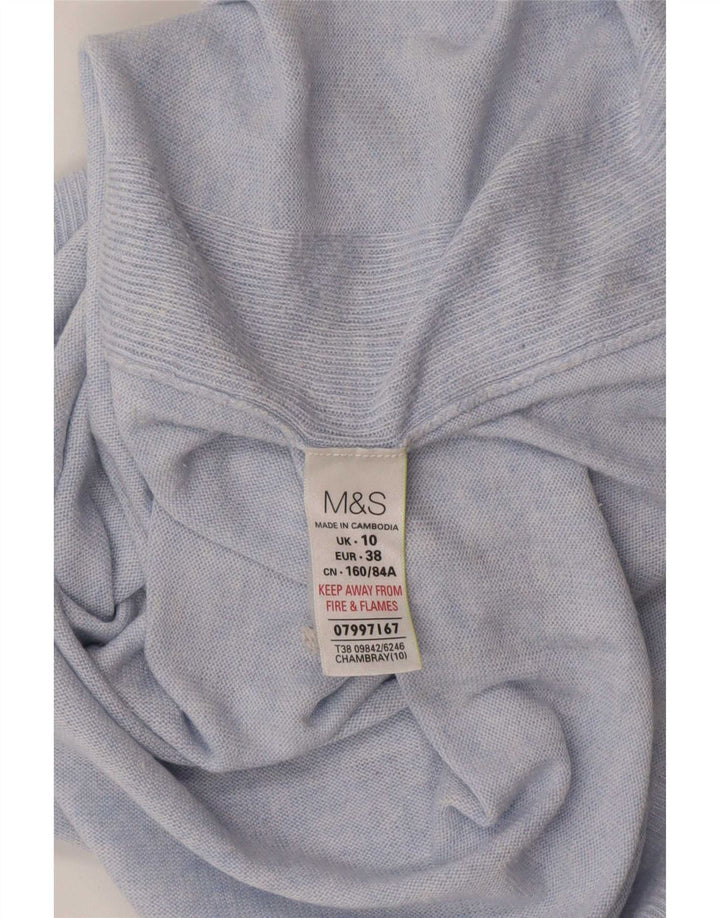 Marks & Spencer Womens Oversized Boat Neck Jumper Sweater UK 10 Small Blue