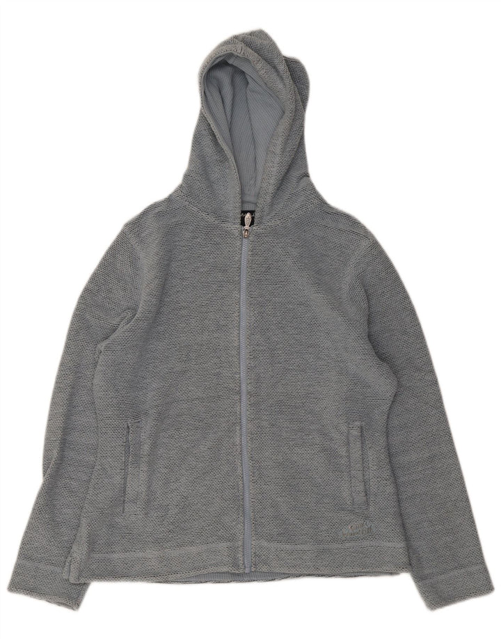 Weird Fish Womens Zip Hoodie Sweater UK 14 Medium Blue Cotton