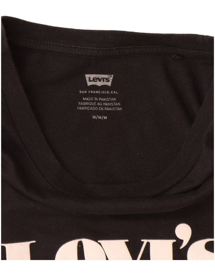 Levi's Womens Graphic T-Shirt Top UK 14 Medium Black Cotton