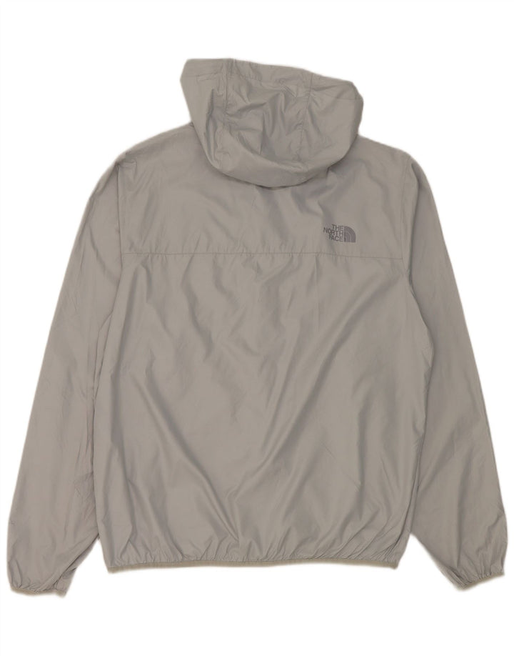 The North Face Mens Hooded Rain Jacket UK 38 Medium Grey Polyester